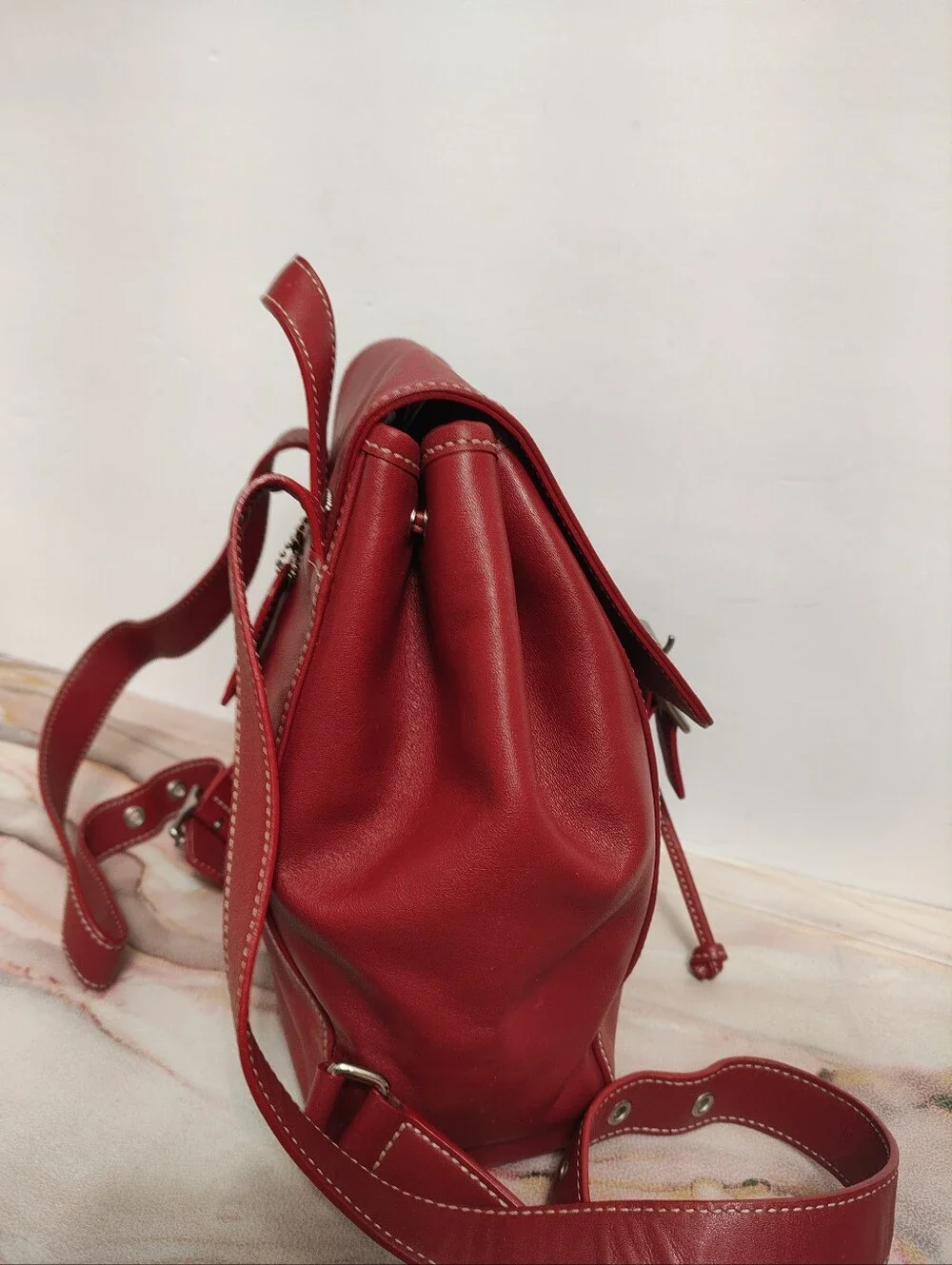 Vintage Coach 9569 Legacy Drawstring Small Backpack  Red